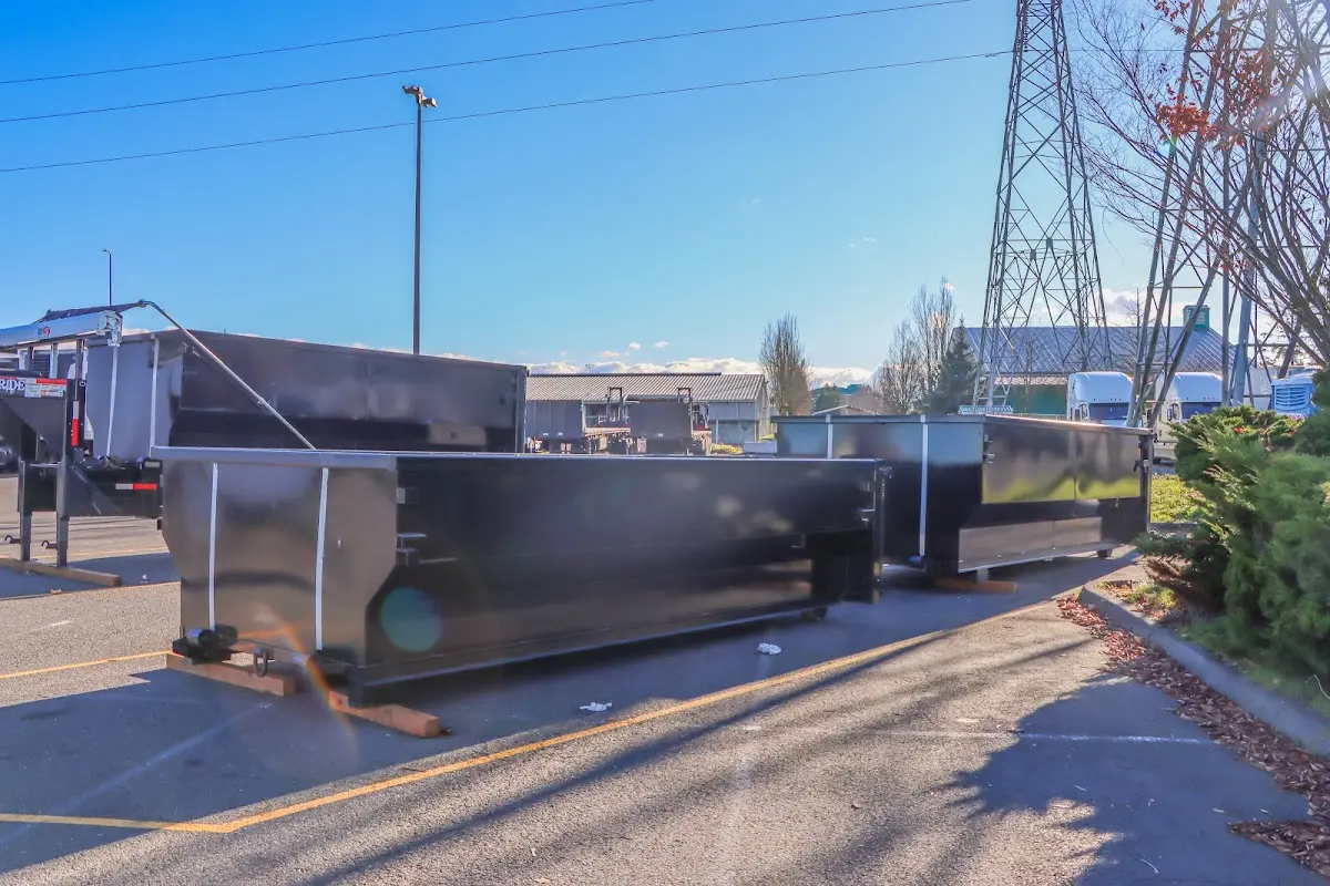 Roll-off dumpster ready for waste disposal at job site for Concrete Dumpster Rental in Greenburgh